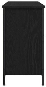 Cabinet de TV Carvalho Negro 101x35x65 cm Madeira Derivada e Aço