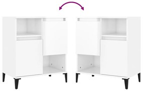 Aparadores 3 pcs 60x35x70 cm derivados madeira branco brilhante