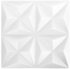 Painéis de parede 3D 12 pcs 50x50 cm 3 m² branco origami