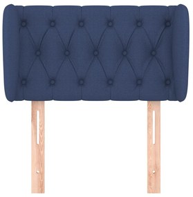 Cabeceira de cama c/ abas tecido 83x23x78/88 cm azul