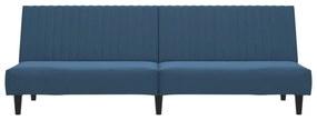 Sofá-cama de 2 lugares veludo azul