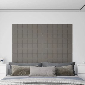 vidaXL Painel de parede 12 pcs 90x30 cm veludo 3,24 m² cinza-claro