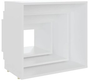 Mesas de encastrar 3 pcs contraplacado branco