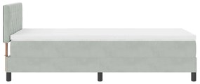 Cama Box com Colchão VidaXL Cinza Claro Solteiro Veludo