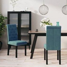 vidaXL Cadeiras de jantar 2 pcs veludo azul