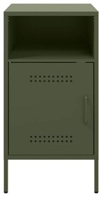 Mesa de cabeceira 36x39x68 cm aço verde-azeitona
