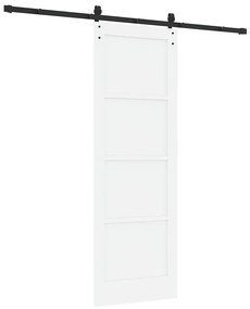 Porta Deslizante vidaXL com Conjunto de Ferragens Branca 73,5x211 cm M