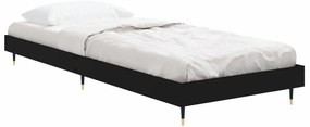 Estrutura de cama 75x190 cm derivados de madeira preto