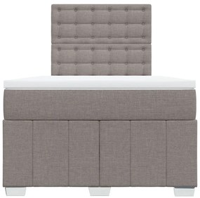 Cama boxspring c/ colchão 120x190cm tecido castanho-acinzentado