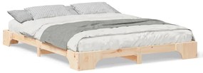 Estrutura de cama de chão Castanho 160 x 220 cm