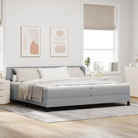 Cama Box com Colchão vidaXL Cinza Claro 200x200 cm Têxtil