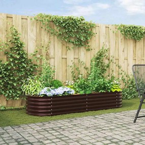 Canteiro Elevado para Jardim Castanho vidaXL 240x80x44 cm em Aço Galvanizado