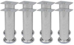 vidaXL Pés para sofá redondos 8 pcs 180 mm cromado