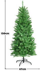 Árvore de Natal iluminada de 1,5 m com 300 ramos 150 luzes brancas e quentes Fácil de montar Perfeita para uma decoração verde