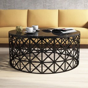 Mesa de Centro Selin – Preto – 90x38x90 cm