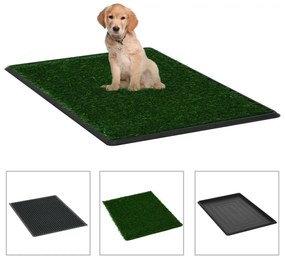 vidaXL WC animais estimação 2 pcs c/ bandeja e relva art. 76x51x3cm