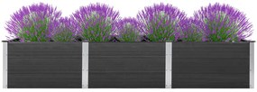 Canteiro de jardim elevado 300x100x54 cm WPC cinzento