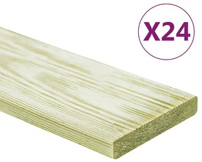 Tábuas de terraço 24 pcs 2,88 m² 1m pinho maciço impregnado