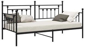 Estrutura de Cama Dia vidaXL Preta 107x203 cm Aço