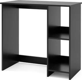 Secretária para Computador, 80 x 40 x 74 cm, Estante Lateral de 2 Níveis, Preto
