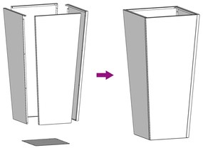 Vaso/floreira de jardim 2 pcs 35x35x75 cm aço branco