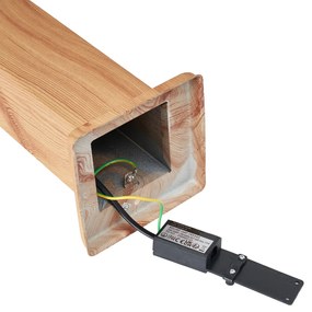 Candeeiro de pé moderno para exterior aço com impressão de madeira 80cm IP44 - Malois