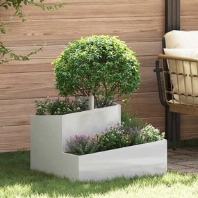 vidaXL Vaso de Jardim Prateado 60 x 60 x 50 cm Aço inoxidável