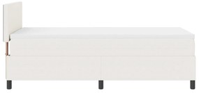 Cama Box com Colchão &amp; LED Crema 100x200 cm em Tecido de Veludo