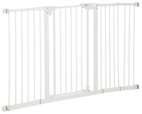 Barreira de Segurança Extensível para Portas e Escadas com Fecho Automático Sistema de Duplo Bloqueio 74x148-76cm Branco