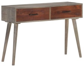 Mesa consola 110x35x75 cm mangueira maciça áspera cinzento