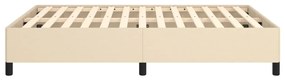 Estrutura de cama sem colchão 140x190 cm tecido cor creme