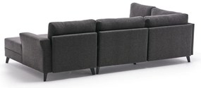 Sofá-Cama de Canto Eris – Antracite – 300x78x202 cm