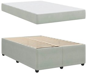 Estrutura de cama com colchão Cinzento-claro 120 x 200 cm