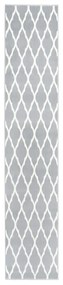 vidaXL Passadeira 80x450 cm polipropileno cinzento e branco