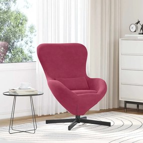 Poltrona Ovo em Veludo Vermelho