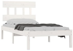 Estrutura cama de solteiro 90x190 cm madeira maciça branco