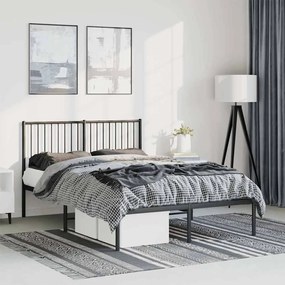 Estrutura de cama com cabeceira 135x190 cm metal preto