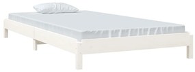 Cama empilhável 90x190 cm madeira de pinho maciça branco