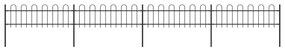 vidaXL Cerca de jardim com arco superior em aço 714,5x60 cm preta