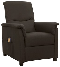 vidaXL Poltrona de massagens tecido castanho-escuro
