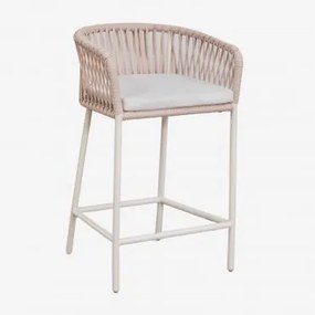 Pack De 2 Bancos Altos Com Apoios De Braços Em Corda Trançada Arhiza ↑65 Cm & Nude Beige - Sklum