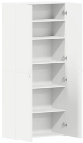 Armário para Sapatos Branco 80x35.5x180 cm Madeira Sólida