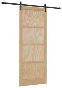Porta Deslizante vidaXL com Conjunto de Ferragens 93x232 cm Madeira Ma