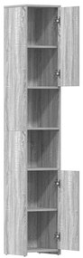 Armário WC 30x30x183,5 cm derivados de madeira cinzento sonoma