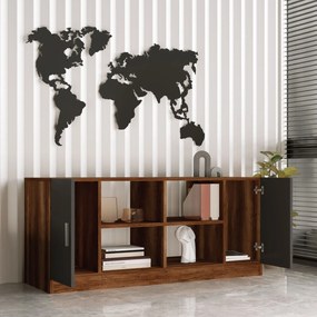 Armário Multiusos VO6 – Nogueira-Antracite – 139,8x61,8x46,3 cm