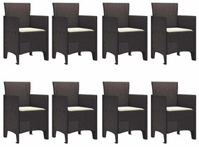 Conjunto de Jantar ao Ar Livre 9 pcs Castanho 250 x 100 x 73 cm