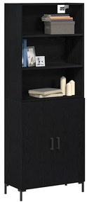 Highboard Carvalho Preto 69.5x34x180 cm Madeira Engenheirada