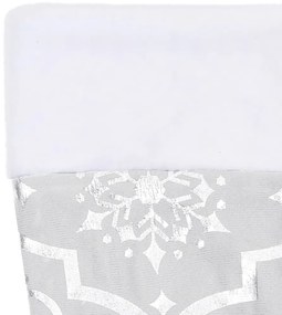 Saia de árvore de Natal luxuosa 150 cm com meia tecido branco