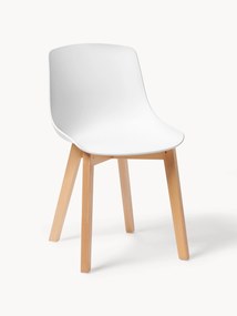 Plastic Chairs Dave with Wooden Legs, Set of 2