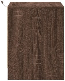 Mesa cabeceira c/ luzes LED derivados madeira carvalho castanho